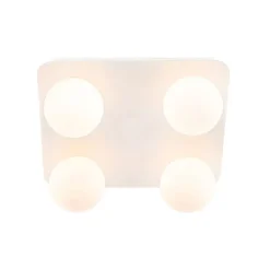 Moderne Badezimmer-Deckenleuchte weiß quadratisch 4-flammig - Cederic