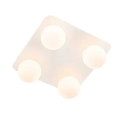 Moderne Badezimmer-Deckenleuchte weiß quadratisch 4-flammig - Cederic