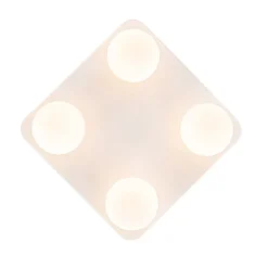 Moderne Badezimmer-Deckenleuchte weiß quadratisch 4-flammig - Cederic