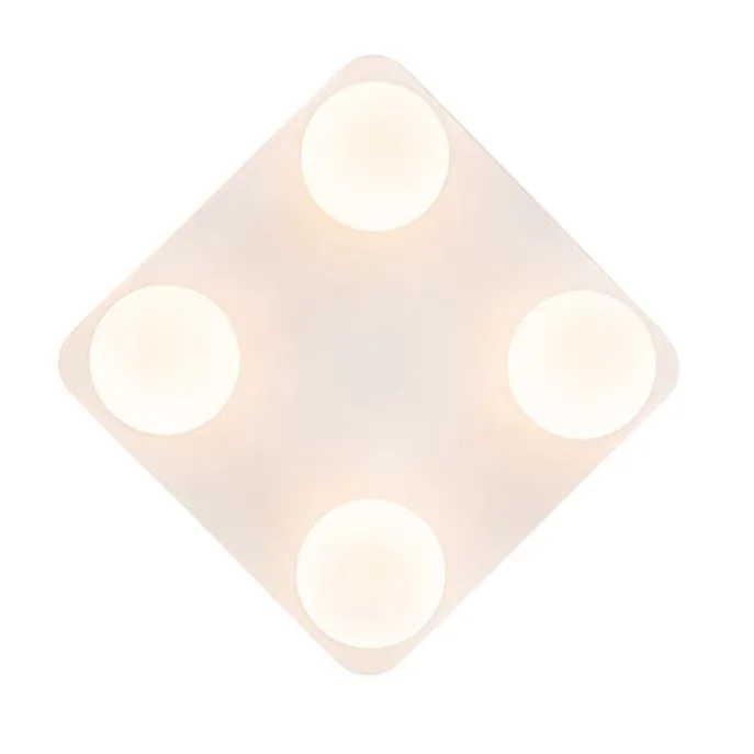 Moderne Badezimmer-Deckenleuchte weiß quadratisch 4-flammig - Cederic