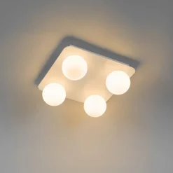 Moderne Badezimmer-Deckenleuchte weiß quadratisch 4-flammig - Cederic