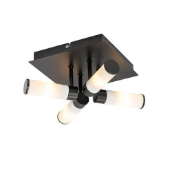 Moderne Badezimmer-Deckenleuchte schwarz 4-flammig IP44 - Bath