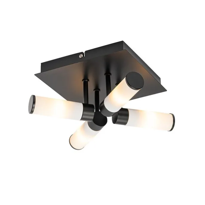 Moderne Badezimmer-Deckenleuchte schwarz 4-flammig IP44 - Bath