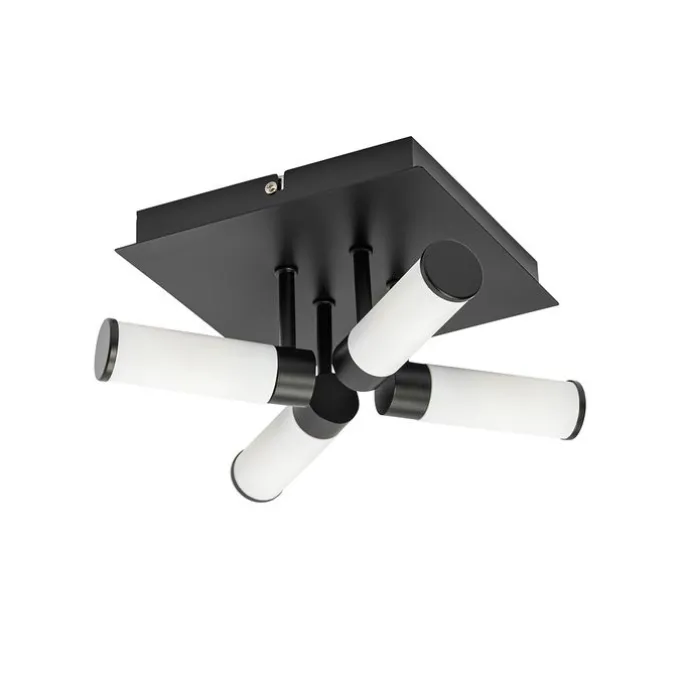 Moderne Badezimmer-Deckenleuchte schwarz 4-flammig IP44 - Bath