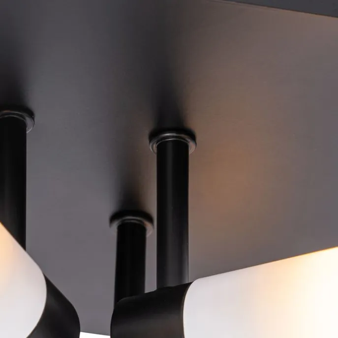 Moderne Badezimmer-Deckenleuchte schwarz 4-flammig IP44 - Bath