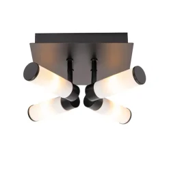 Moderne Badezimmer-Deckenleuchte schwarz 4-flammig IP44 - Bath
