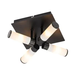 Moderne Badezimmer-Deckenleuchte schwarz 4-flammig IP44 - Bath