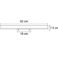 Moderne Badezimmerwandleuchte schwarz 62 cm IP44 - Cascada
