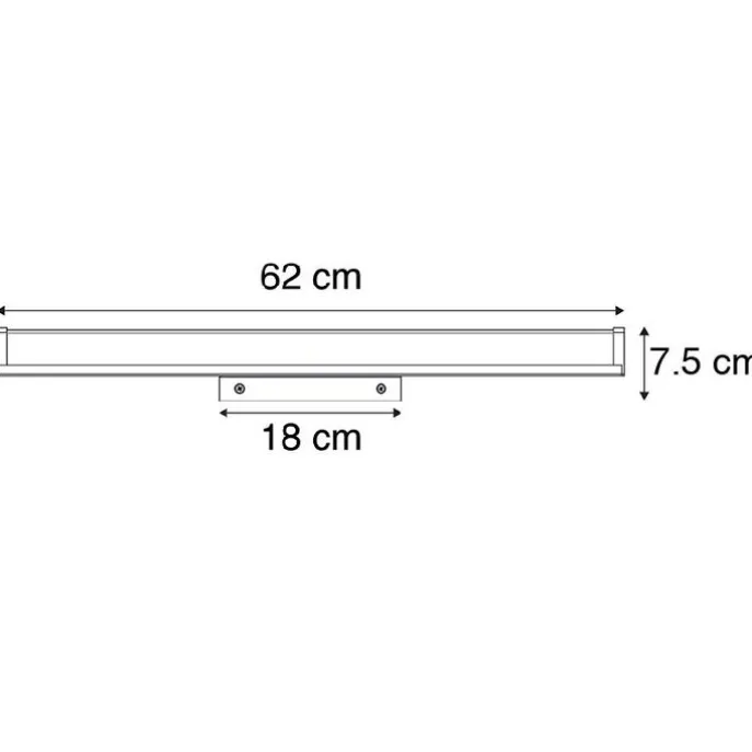 Moderne Badezimmerwandleuchte schwarz 62 cm IP44 - Cascada