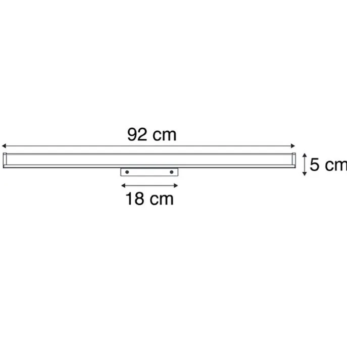 Moderne Badezimmer-Wandleuchte schwarz 92 cm IP44 - Cascada