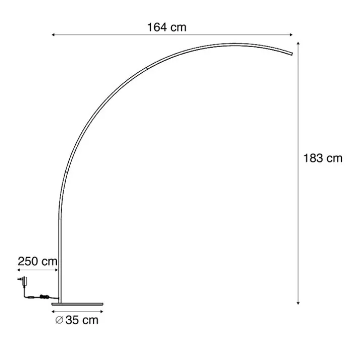 Moderne Bogenlampe schwarz inkl. LED mit Touch-Dimmer - Arlow