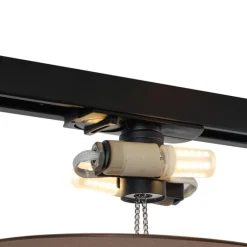 Moderne bronzefarbene Deckenleuchte für 1-Phasen-Schienensystem 2-flammig - Iconic Pulley