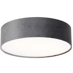 Moderne Deckenlampe grau 40 cm mit goldener Innenausstattung - Drum
