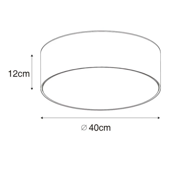 Moderne Deckenlampe grau 40 cm mit goldener Innenausstattung - Drum