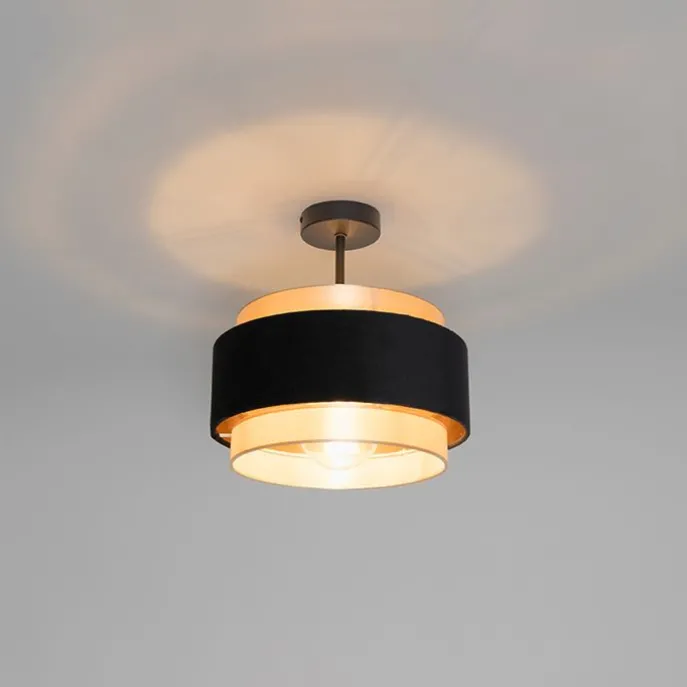 Moderne Deckenlampe Schwarz mit Gold - Elif