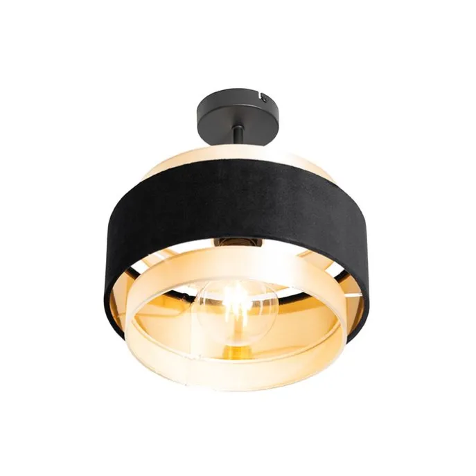 Moderne Deckenlampe Schwarz mit Gold - Elif