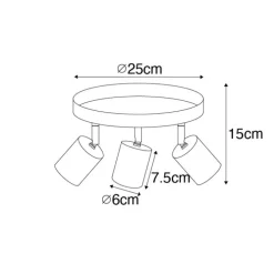 Moderne Deckenlampe schwarz verstellbar rund 3 Lichter - Java