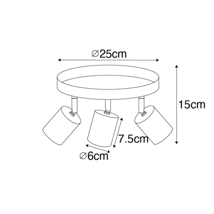 Moderne Deckenlampe schwarz verstellbar rund 3 Lichter - Java