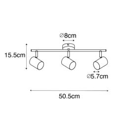 Moderne Deckenleuchte aus Stahl 3-flammig verstellbar - Jeana