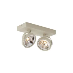 Moderne Deckenleuchte Beige G9 rund schwenk- und neigbar 2-flammig - Go