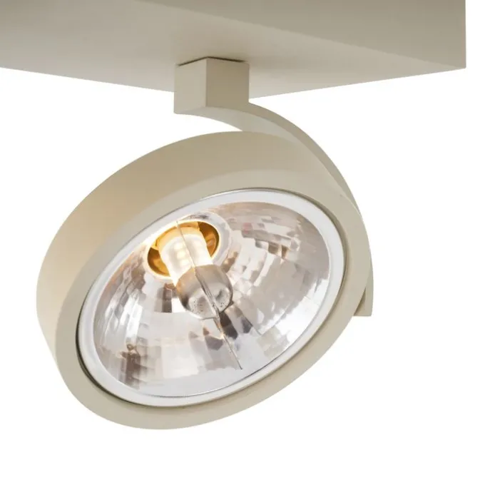 Moderne Deckenleuchte Beige G9 rund schwenk- und neigbar 2-flammig - Go