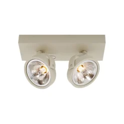 Moderne Deckenleuchte Beige G9 rund schwenk- und neigbar 2-flammig - Go