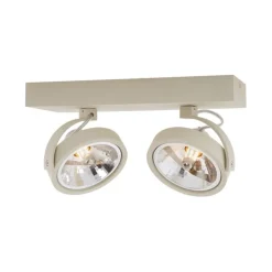 Moderne Deckenleuchte Beige G9 rund schwenk- und neigbar 2-flammig - Go