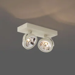 Moderne Deckenleuchte Beige G9 rund schwenk- und neigbar 2-flammig - Go