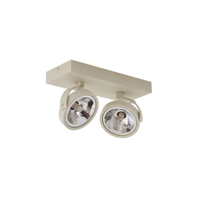 Moderne Deckenleuchte Beige G9 rund schwenk- und neigbar 2-flammig - Go