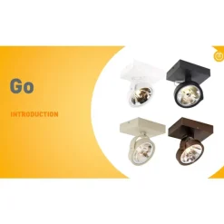 Moderne Deckenleuchte Beige G9 rund schwenk- und neigbar - Go