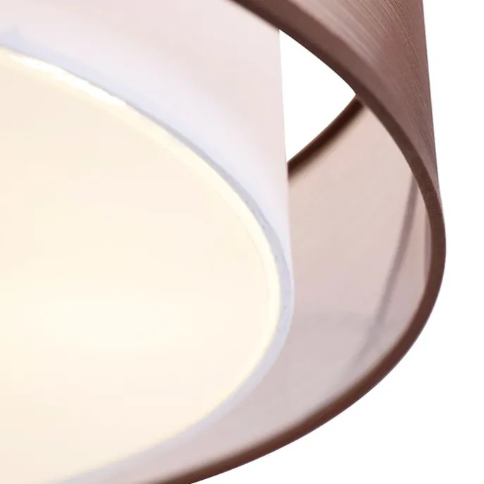 Moderne Deckenleuchte braun mit weiß 50 cm 3 Lichter - Drum Duo