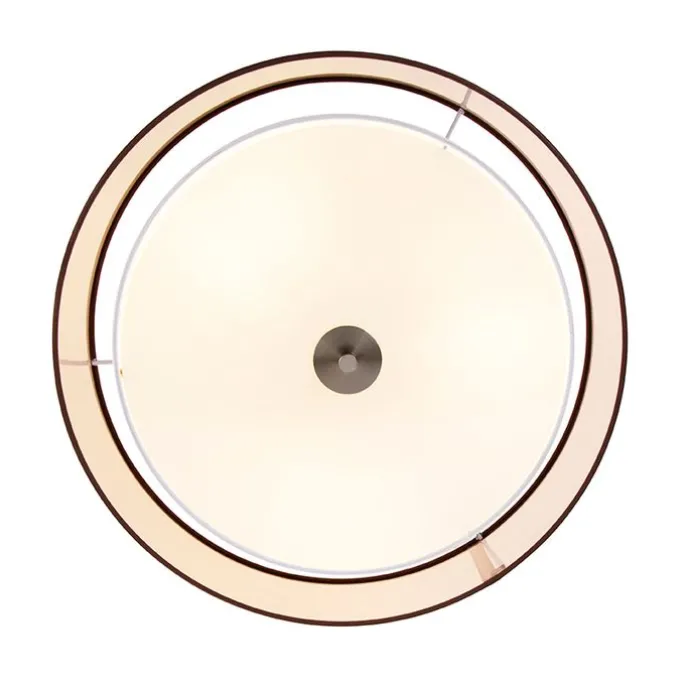 Moderne Deckenleuchte braun mit weiß 50 cm 3 Lichter - Drum Duo