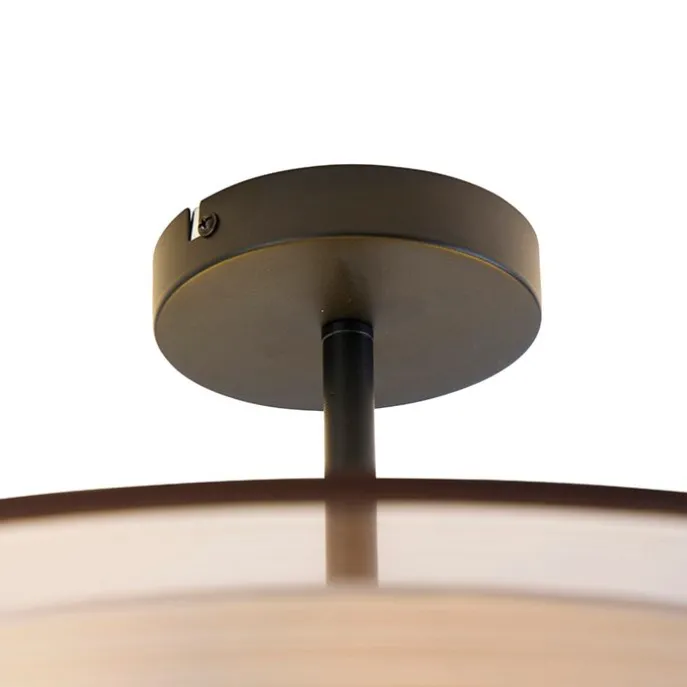 Moderne Deckenleuchte braun mit weiß 50 cm 3 Lichter - Drum Duo