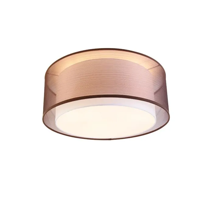 Moderne Deckenleuchte braun mit weiß 50 cm 3-flammig - Drum Duo