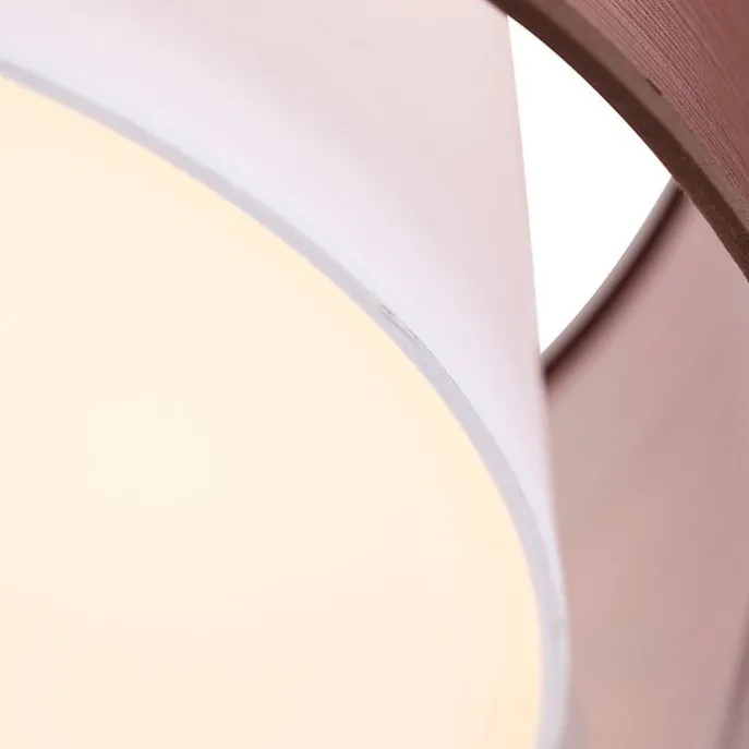 Moderne Deckenleuchte braun mit weiß 50 cm 3-flammig - Drum Duo