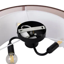 Moderne Deckenleuchte braun mit weiß 50 cm 3-flammig - Drum Duo