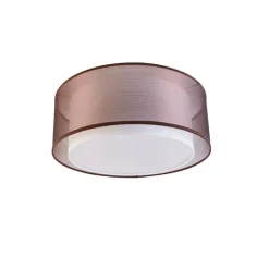 Moderne Deckenleuchte braun mit weiß 50 cm 3-flammig - Drum Duo