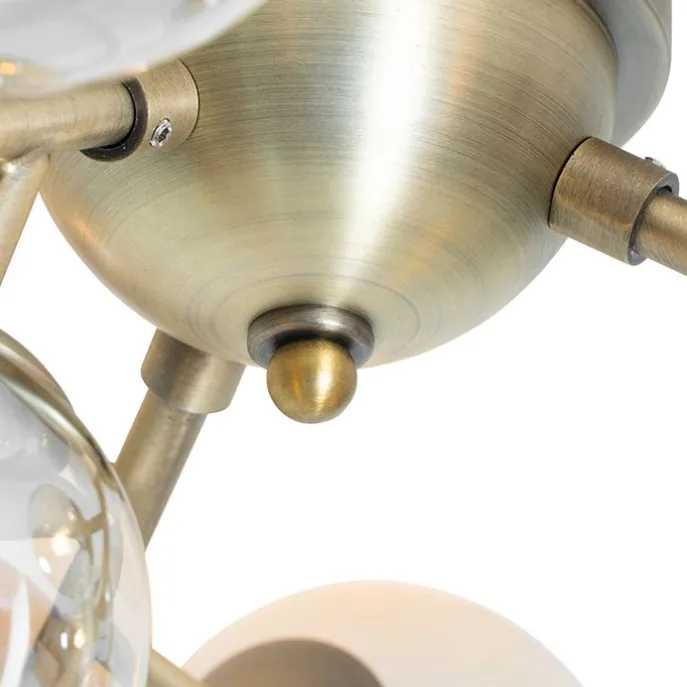 Moderne Deckenleuchte Bronze mit Bernsteinglas 12 Lichter - Bianca