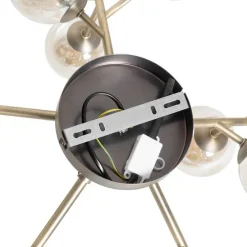 Moderne Deckenleuchte Bronze mit Bernsteinglas 20 Lichter - Bianca