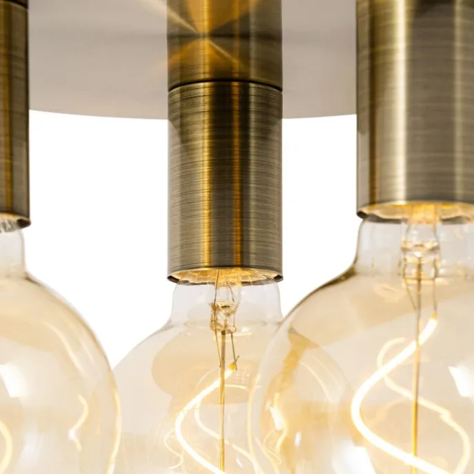 Moderne Deckenleuchte Bronze rund - Facil