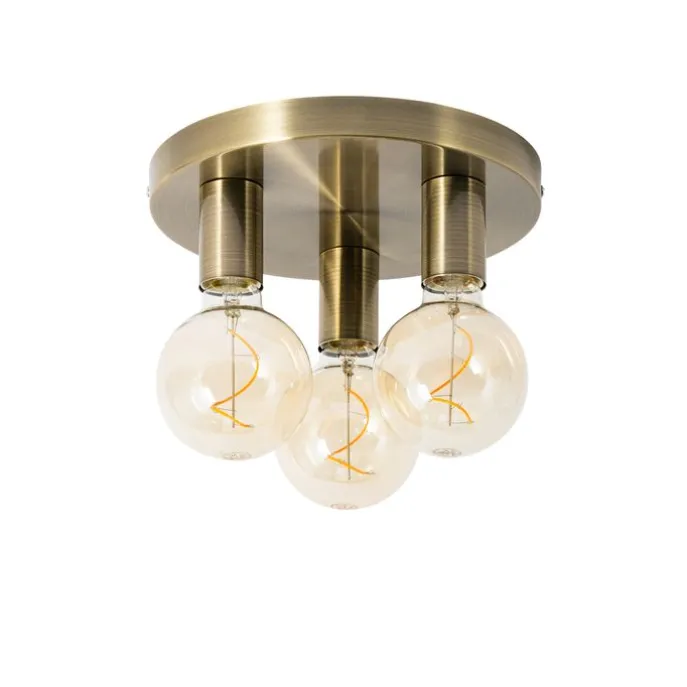 Moderne Deckenleuchte Bronze rund - Facil