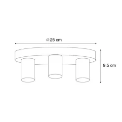 Moderne Deckenleuchte Bronze rund - Facil