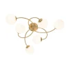 Moderne Deckenleuchte Gold mit Opalglas 6 Lichter - Athens