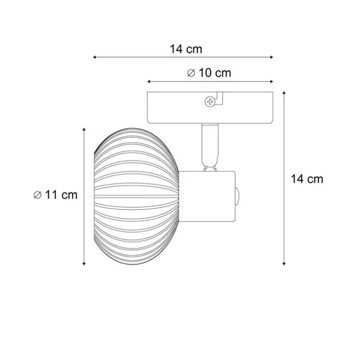 Moderne Deckenleuchte Gold mit rundem Bernsteinglas - Teddy