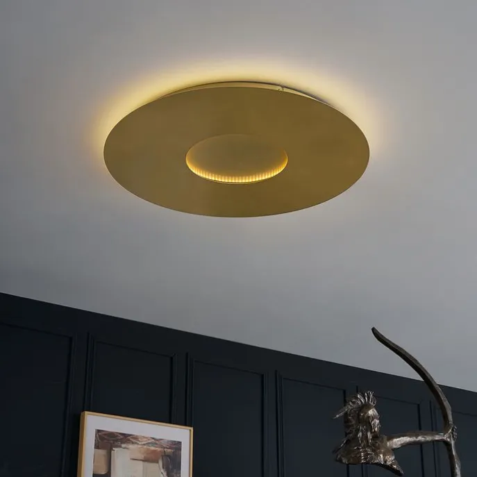 Moderne Deckenleuchte Gold 60cm inkl. LED 3-Stufen Dimmbar - Morning