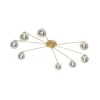 Moderne Deckenleuchte Gold 8-Lichter mit Rauchglas - Athen