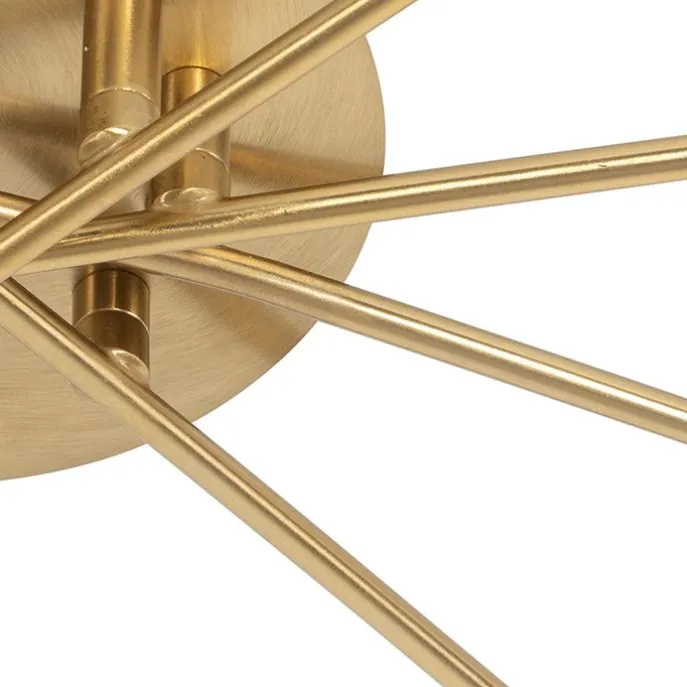 Moderne Deckenleuchte Gold 8-Lichter mit Rauchglas - Athen