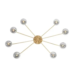 Moderne Deckenleuchte Gold 8-Lichter mit Rauchglas - Athen