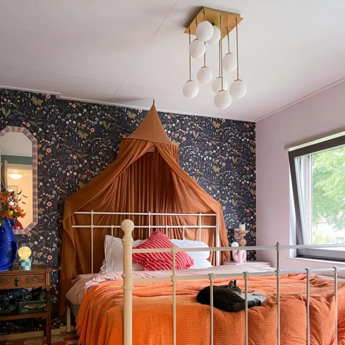 Moderne Deckenleuchte Gold mit Opalglas 9 Lichter - Athens