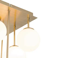 Moderne Deckenleuchte Gold mit Opalglas 9 Lichter - Athens